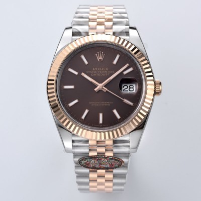 Rolex Datejust 41MM Coffee Dial126331-0002 Steel/RG Fluted Jubilee Clean Factory BEST Quality 