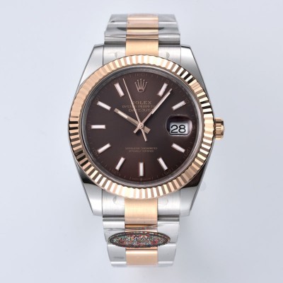 Rolex Datejust 41MM Coffee Dial126331-0001 Steel/RG Fluted Oyster Clean Factory BEST Quality 