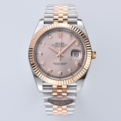 Rolex Datejust 41MM 126331-0008 Steel/RG Fluted Jubilee Diamonds Dots Clean Factory BEST Quality 