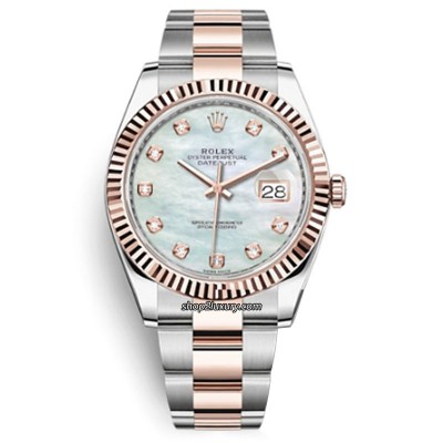 Rolex Datejust 41MM 126331-0013 Steel/RG Fluted Oyster Diamonds Dots Clean Factory BEST Quality 